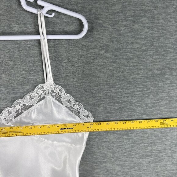 NWT Cinema Etoile Women L White Chiffon Robe Satin Babydoll Chemise Peignoir Set - Picture 10 of 16